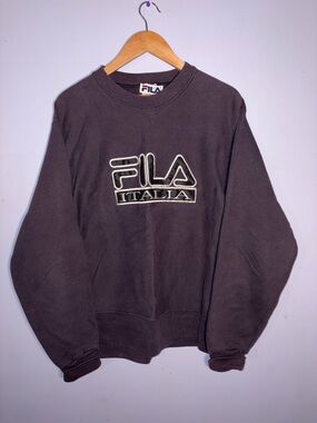 FILA Italia Men's Charcoal Crewneck Sweatshirt